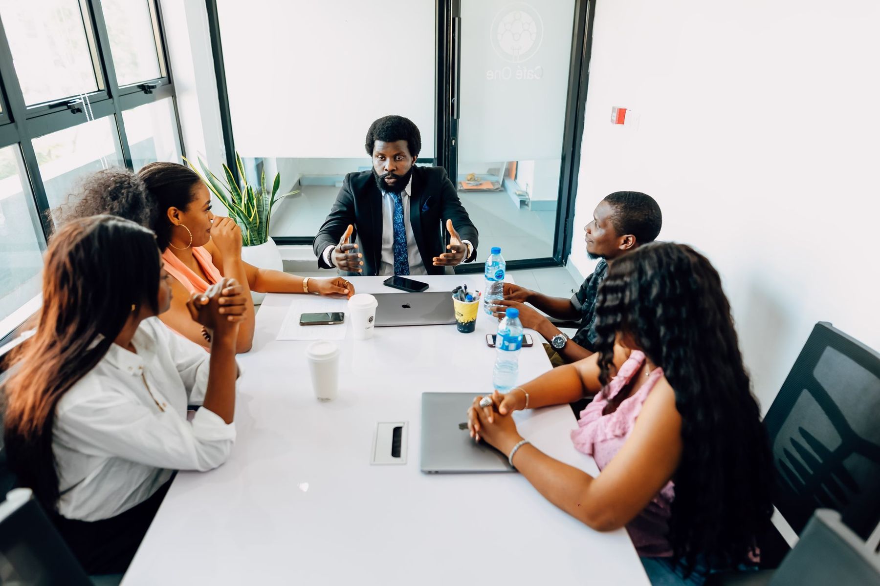 A team in a business meeting
